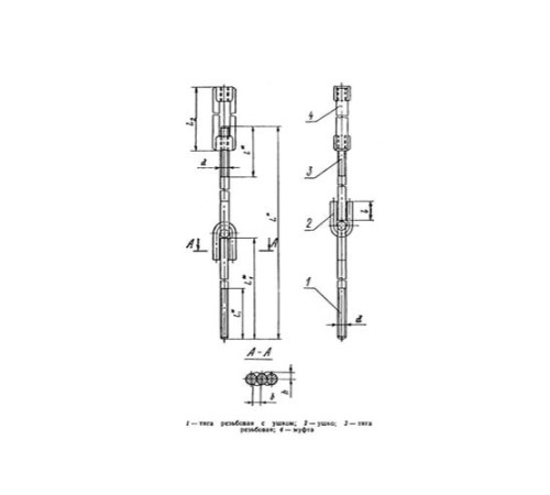 Тяги шарнирные резьбовые с муфтой для трубопроводов в Витебске
