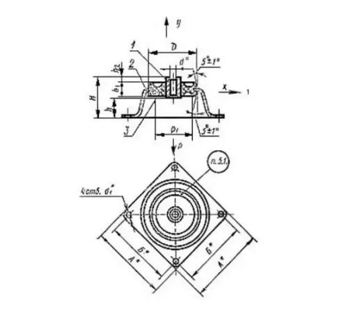 Амортизаторы приборные резинометаллические чашечные в Витебске