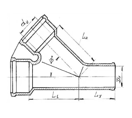 Косые чугунные тройники 45° в Витебске с доставкой по Беларуси