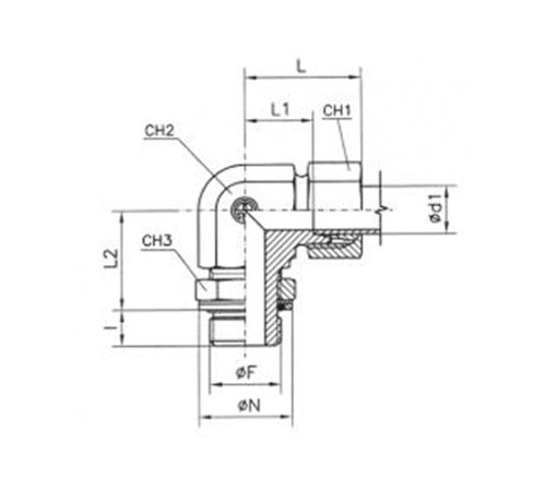 Угольники ввертные TN 514 с уплотнением в Витебске
